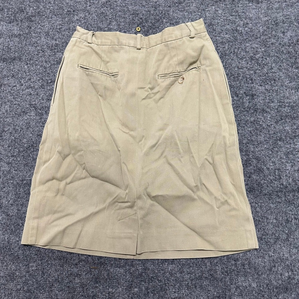 Ralph Lauren Skirt Womens Size 8 Khaki Pleated A-Line Chino USA Made Stain